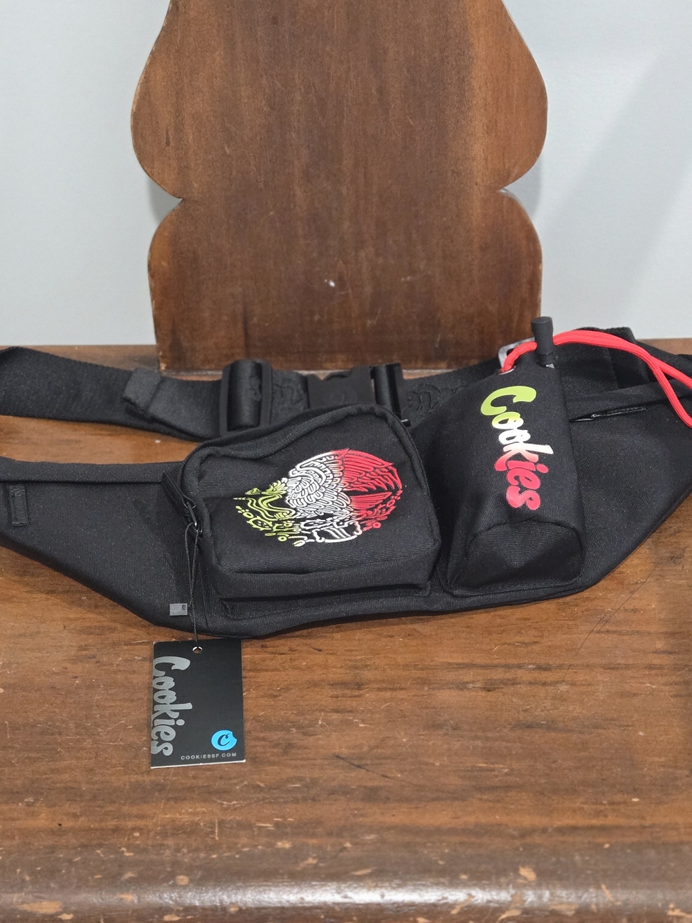 Cookies Black Belt Bag with Multicolor Skull Graphic